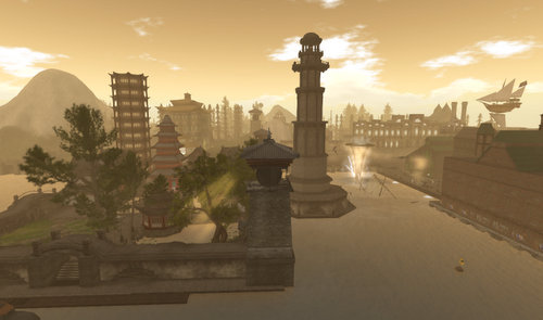 View of Steelhead Shanghai, with sharknados in the distance