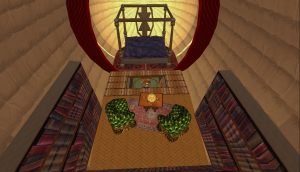 Complete with bedroom and library!