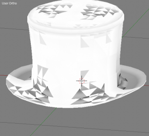 AO Bake of mesh top hat shows black triangles