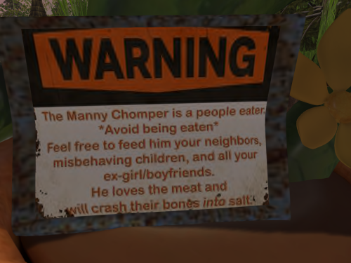 Warning Label on Man-Eating Plant